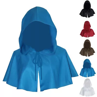 Medieval Cowl Hat Cos Costume Party Grim Wicca Pagan Witches Hood Cloak Cape> • $20.49